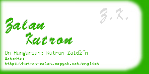 zalan kutron business card